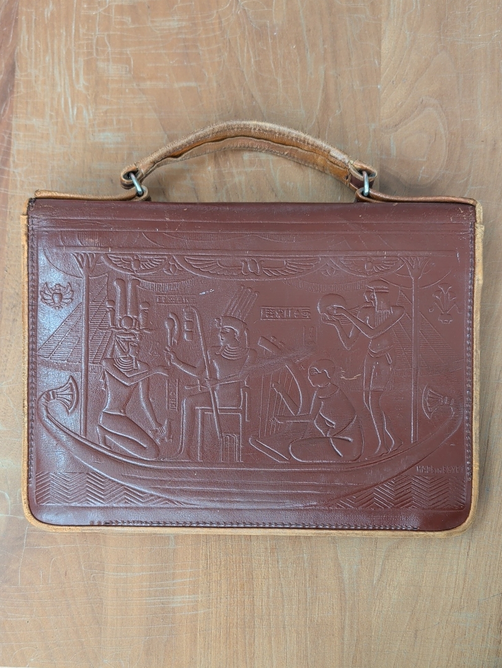 Vintage Egyptian Embossed Leather Bag